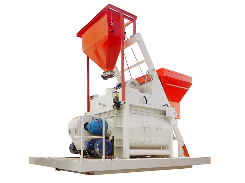 Twin-shaft forced mixer